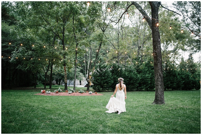 Whimsical Boho Chic Bridal Portraits | Outdoor Bridals with twinkle lights
