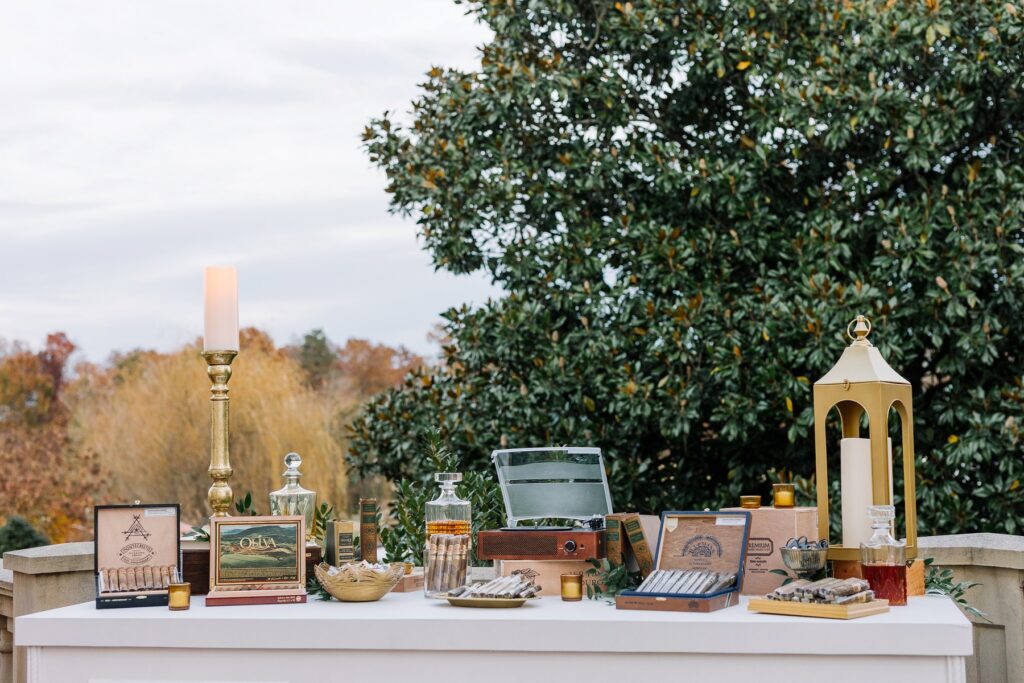custom cigar lounge wedding reception virginia wedding